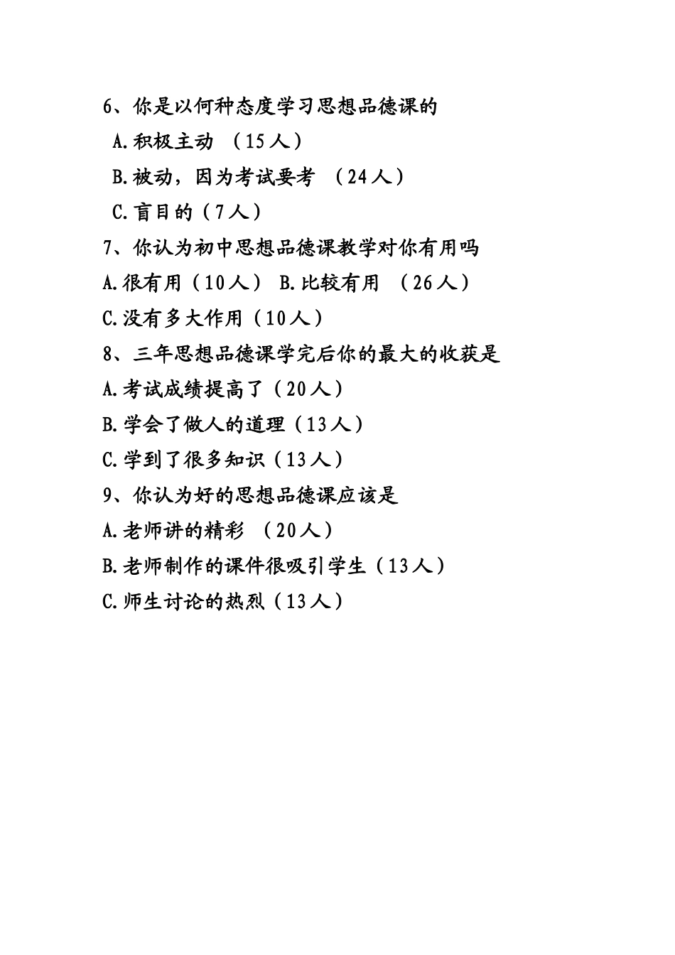 关于信息技术应用辅助思想品德课教学的问卷调查_第2页