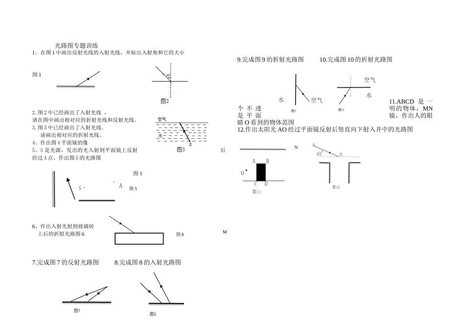 光路图专题训练_第1页