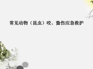常见动物(昆虫)咬、蛰伤应急救护-改