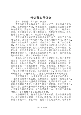 特训营心得体会