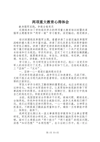 两项重大教育心得体会
