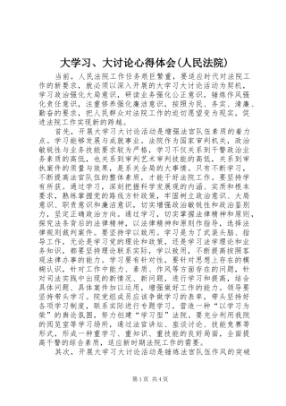 大学习、大讨论心得体会(人民法院)