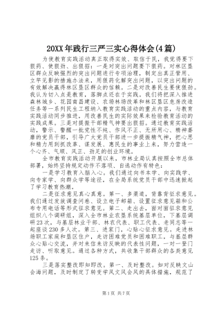 20XX年践行三严三实心得体会(4篇) (2)