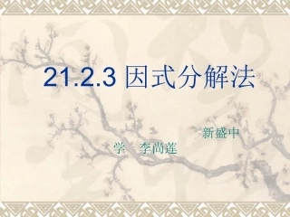 因式分解法初稿