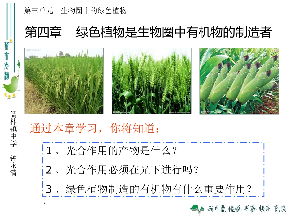 绿色植物是生物圈中有机物的制造者_第1页