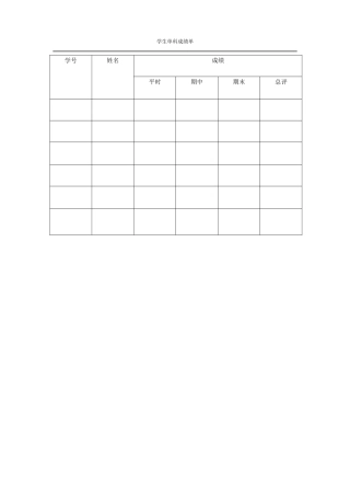 学生单科成绩表