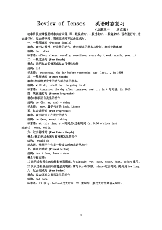 时态复习公开课讲义