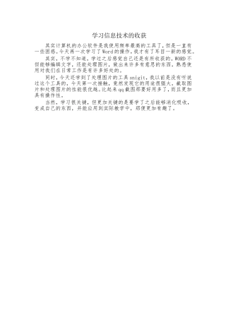 学习信息技术的收获