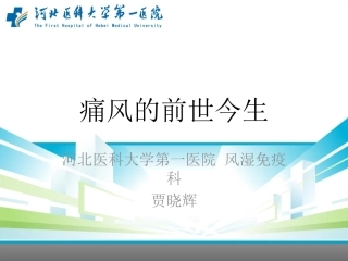痛风的前世今生2018