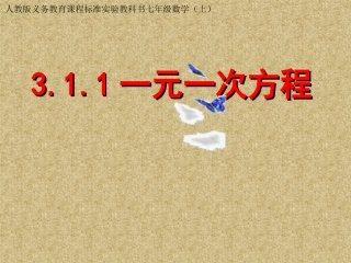《311一元一次方程》七年级数学科课件