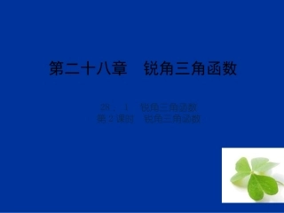 【四清导航】2015春九年级数学下册2812锐角三角函数课件（新版）新人教版