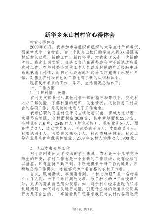 新华乡东山村村官心得体会