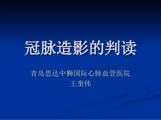 冠脉造影的判读