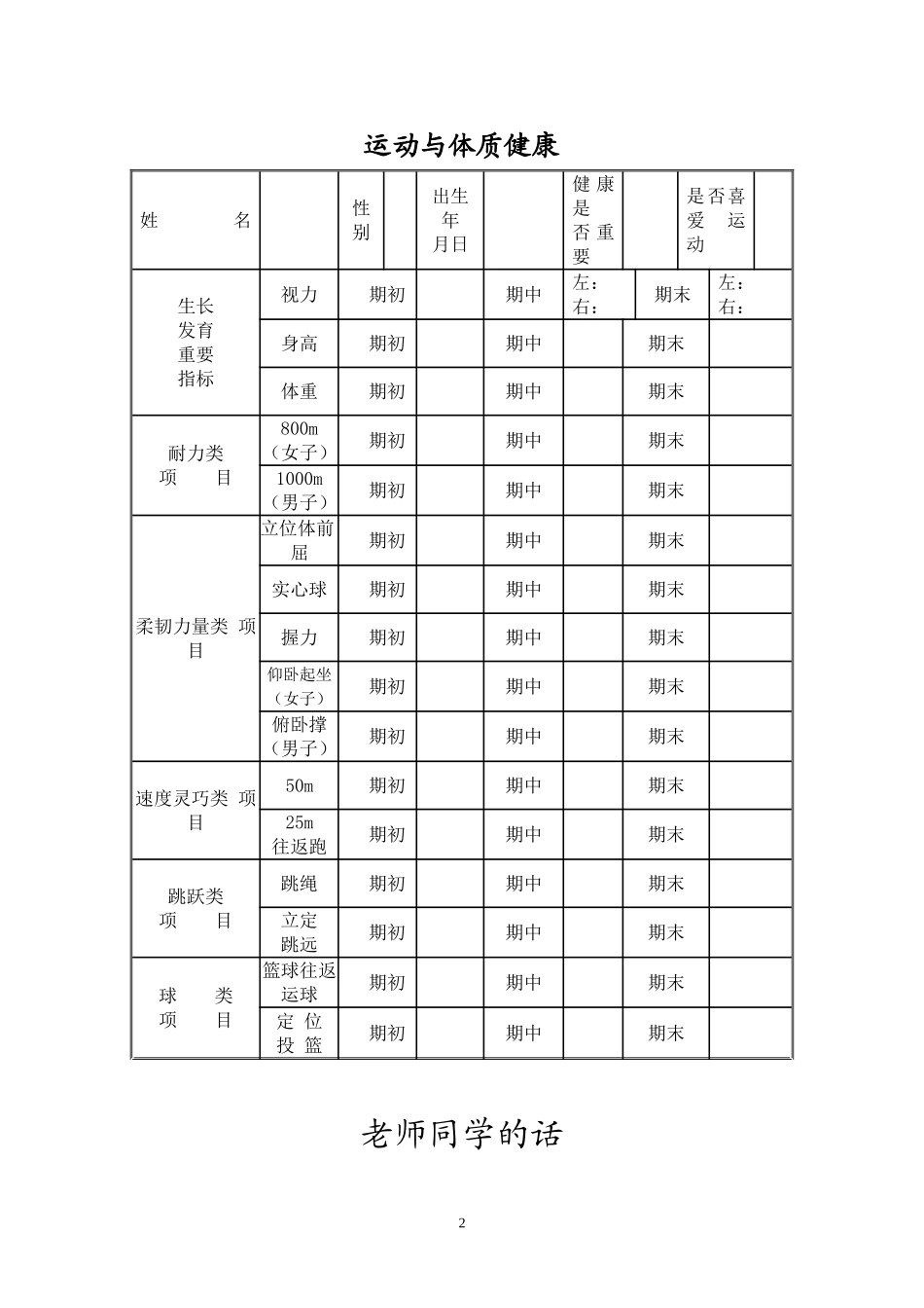 中学生成长档案设计_第2页