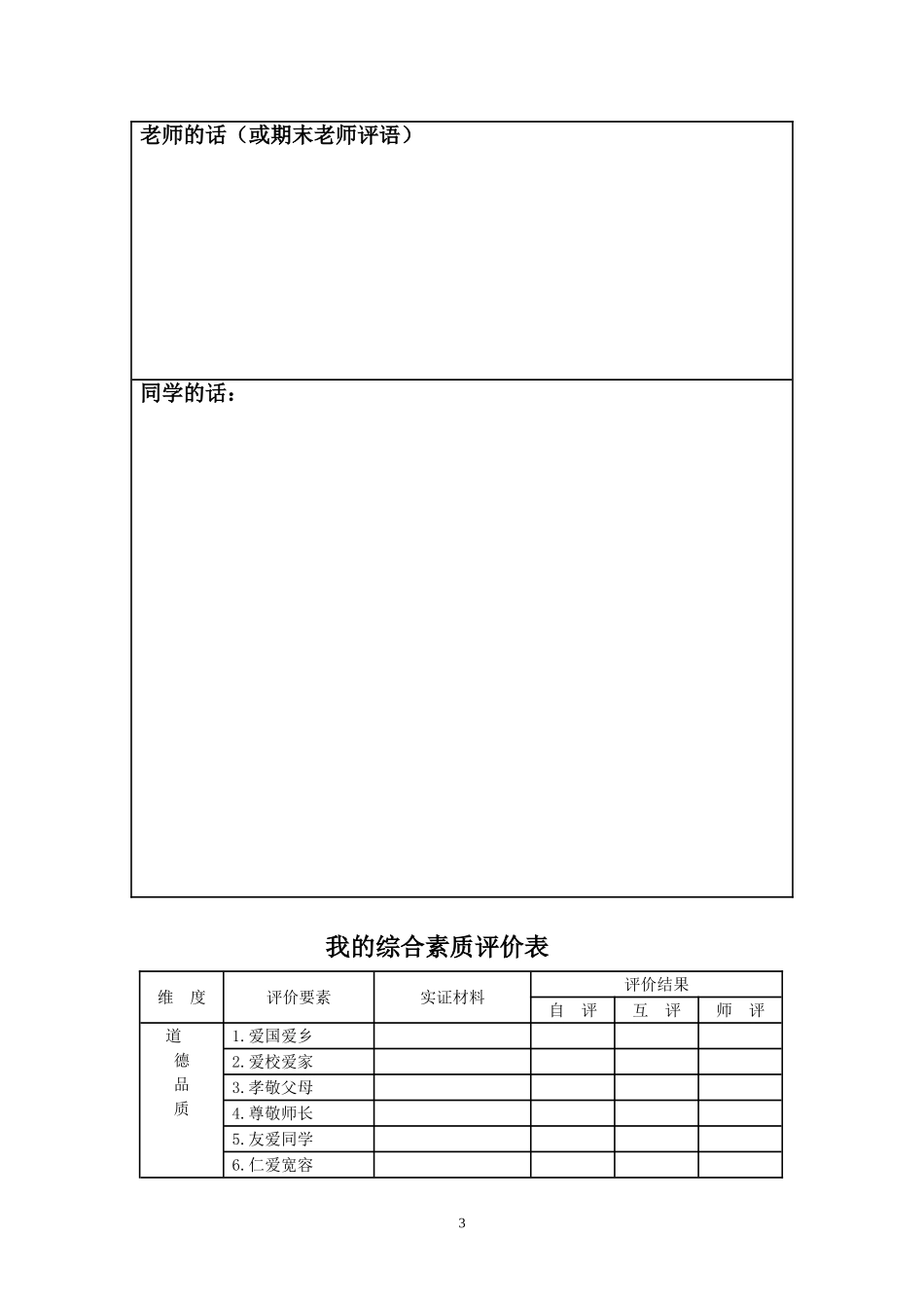 中学生成长档案设计_第3页