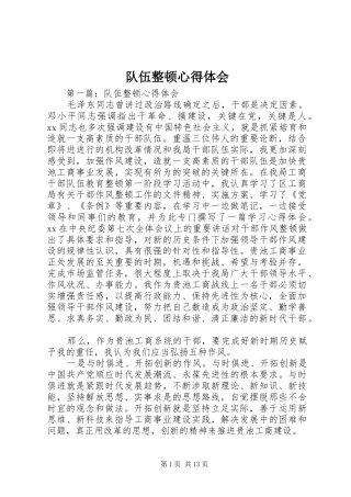 队伍整顿心得体会