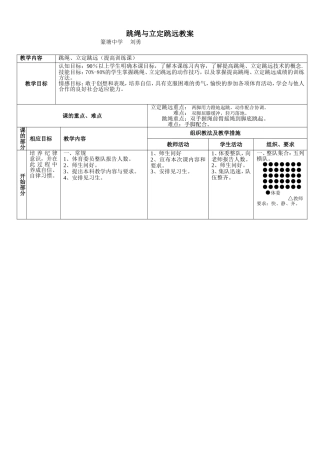 跳绳与立定跳远公开课教案
