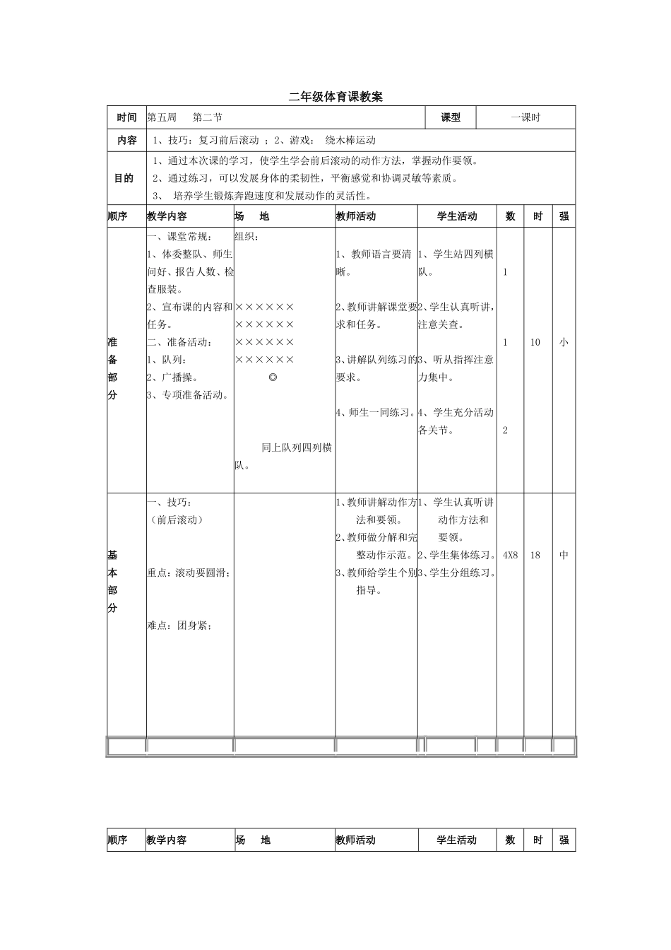 二年级体育课教案_第1页