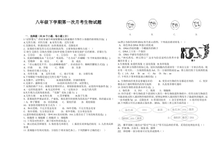 八年级下学期第一次月考生物试题