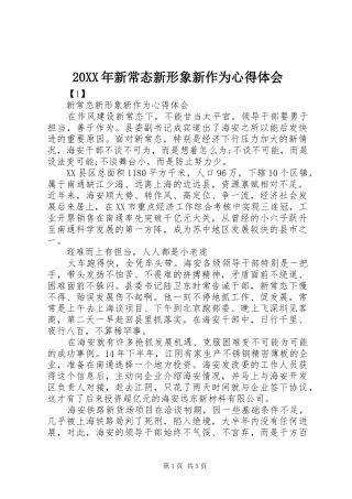 20XX年新常态新形象新作为心得体会_2