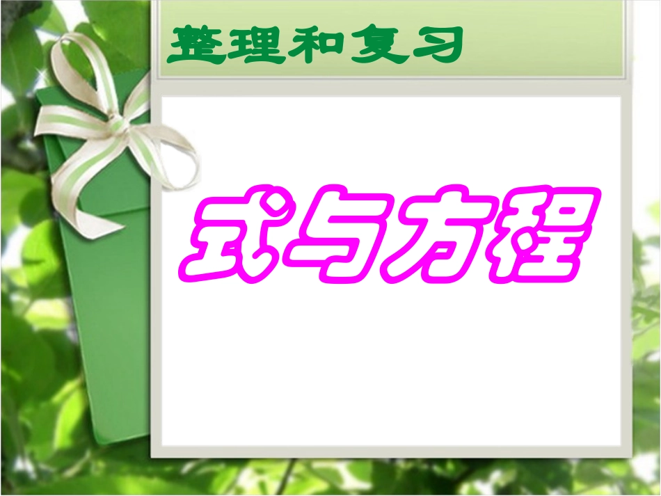 课件式与方程整理和复习_第1页