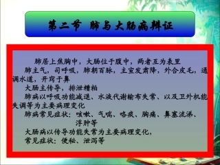 肺与大肠病辨证