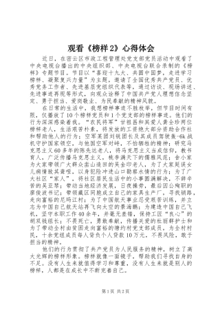 观看《榜样2》心得体会 (5)