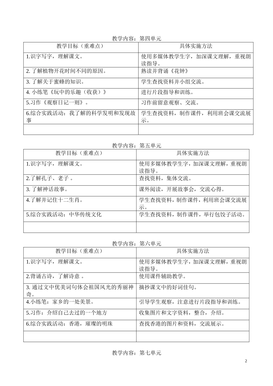 三年级上册教材梳理_第2页