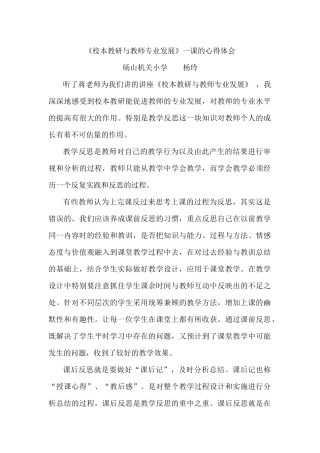 校本教研与教师专业发展