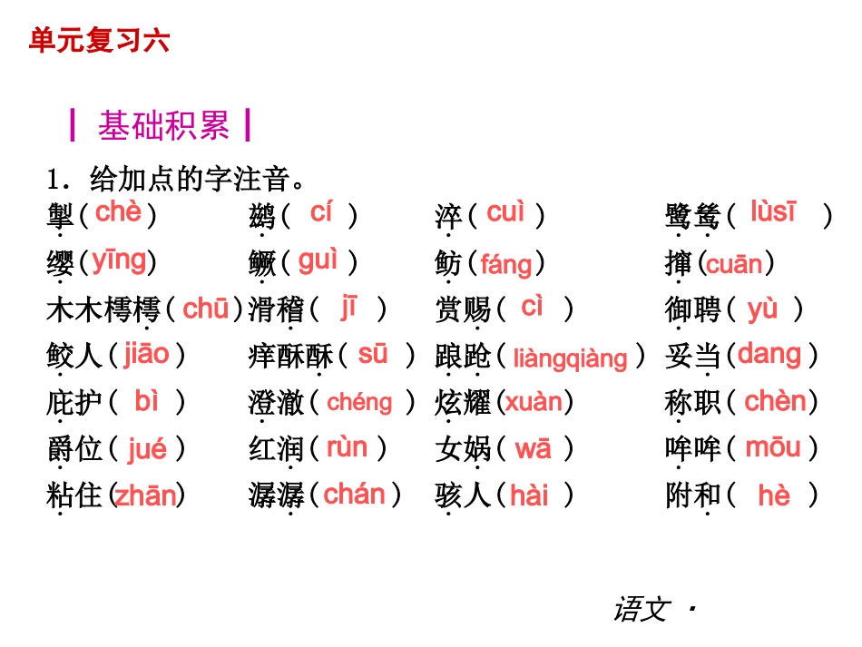 2013年人教版七年级上册第六单元复习重点_第3页