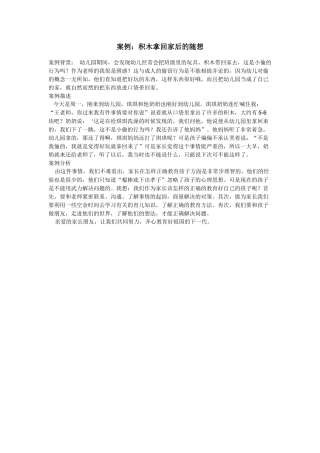 案例积木拿回家后的随想