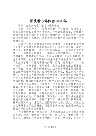 回头看心得体会20XX年 (2)