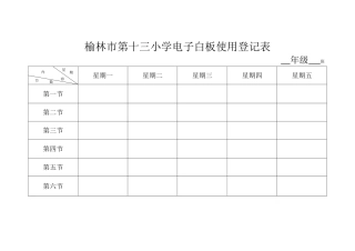 电子白板使用登记表