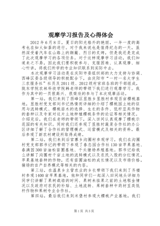 观摩学习报告及心得体会