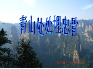 南伏恩学校青山处处埋忠骨PPT