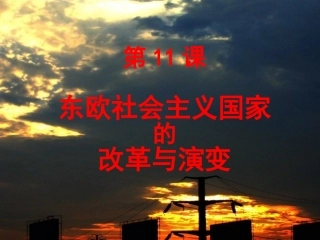 东欧社会主义国家的改革与演变