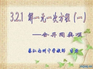 李君解一元一次方程（一）-合并同类项