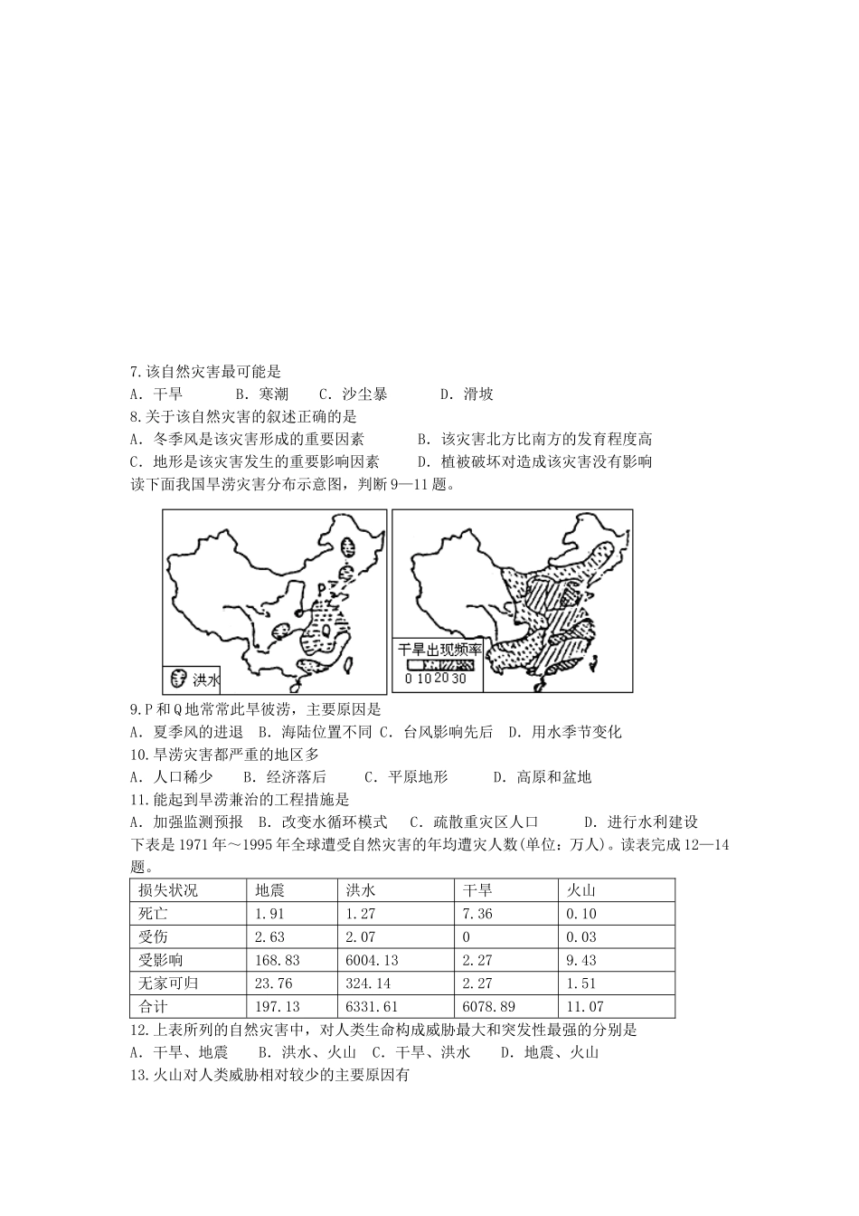 自然灾害与防治试题（二）_第2页