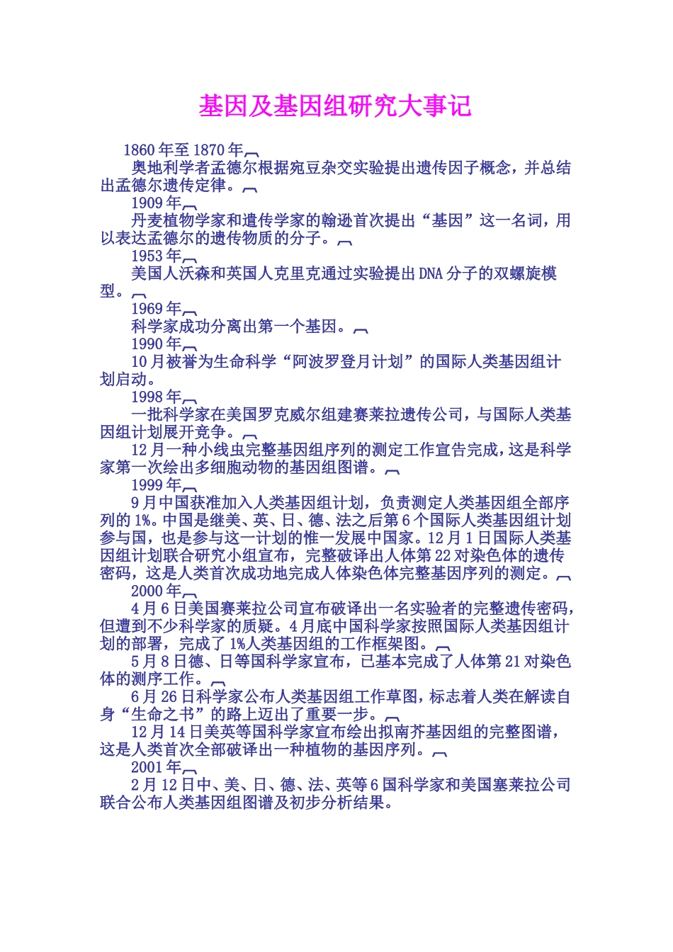 基因及基因组研究大事记_第1页