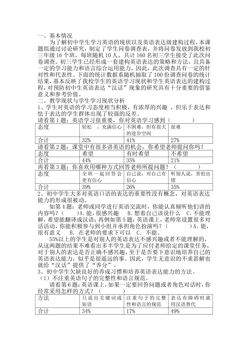 初中生英语学习状况调查报告_第1页