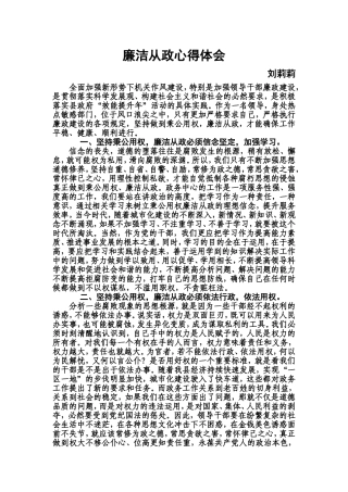 廉洁从政心得体会