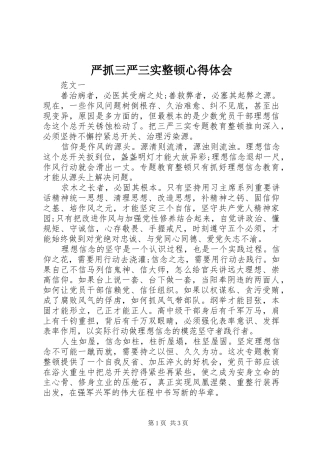 严抓三严三实整顿心得体会