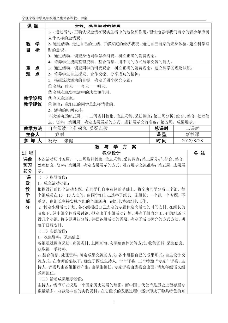 金钱，共同面对的话题_第1页