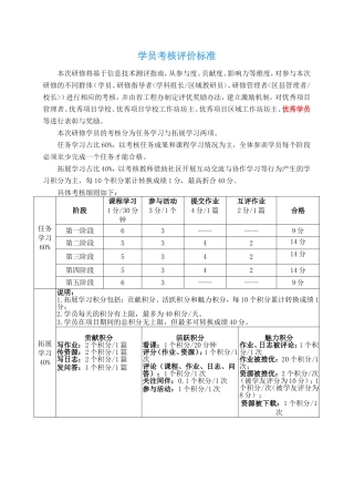 学员考核评价标准