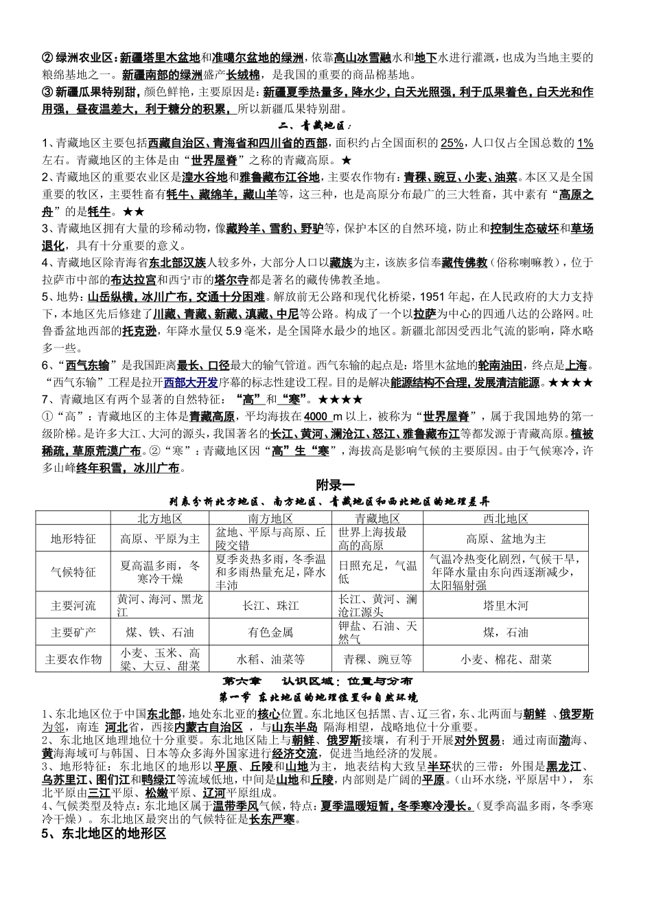 八年级下地理复习提纲(湘教版2013版)(1)_第3页