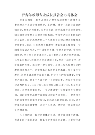青年教师专业成长报告会