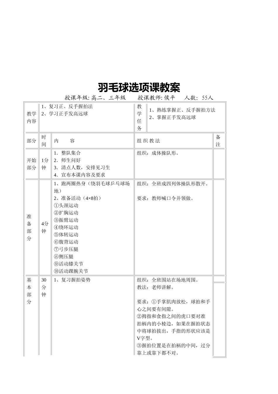 羽毛球选项课教案_第3页