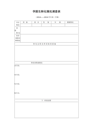 学困生转化情况调查表