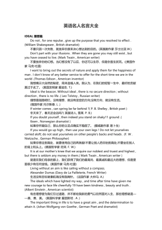 英语名人名言大全