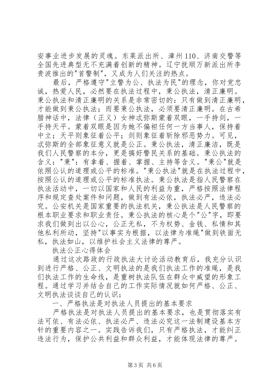 秉公执法心得体会_第3页